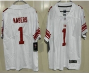 Youth New York Giants #1 Malik Nabers Limited White Vapor Jersey