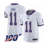 Youth New York Giants #11 Phil Simms Limited White Rush Vapor Untouchable 100th Season Football Jersey