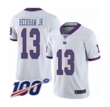Youth New York Giants #13 Odell Beckham Jr Limited White Rush Vapor Untouchable 100th Season Football Jersey