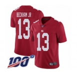 Youth New York Giants #13 Odell Beckham Jr Red Limited Red Inverted Legend 100th Season Football Jersey