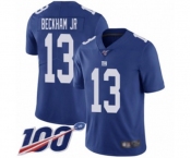 Youth New York Giants #13 Odell Beckham Jr Royal Blue Team Color Vapor Untouchable Limited Player 100th Season Football Jersey