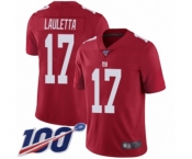 Youth New York Giants #17 Kyle Lauletta Red Limited Red Inverted Legend 100th Season Football Jersey