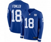 Youth New York Giants #18 Bennie Fowler Limited Royal Blue Therma Long Sleeve Football Jersey
