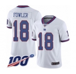 Youth New York Giants #18 Bennie Fowler Limited White Rush Vapor Untouchable 100th Season Football Jersey