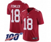 Youth New York Giants #18 Bennie Fowler Red Limited Red Inverted Legend 100th Season Football Jersey