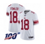 Youth New York Giants #18 Bennie Fowler White Vapor Untouchable Limited Player 100th Season Football Jersey
