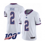 Youth New York Giants #2 Aldrick Rosas Limited White Rush Vapor Untouchable 100th Season Football Jersey