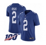 Youth New York Giants #2 Aldrick Rosas Royal Blue Team Color Vapor Untouchable Limited Player 100th Season Football Jersey