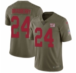 Youth New York Giants #24 James Bradberry Olive Stitched Limited 2017 Salute To Service Jersey
