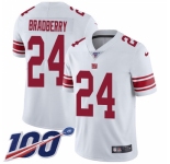 Youth New York Giants #24 James Bradberry White Stitched 100th Season Vapor Untouchable Limited Jersey