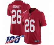 Youth New York Giants #26 Saquon Barkley Red Limited Red Inverted Legend 100th Season Football Jersey