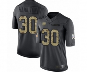 Youth New York Giants #30 Antonio Hamilton Limited Black 2016 Salute to Service Football Jersey