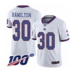 Youth New York Giants #30 Antonio Hamilton Limited White Rush Vapor Untouchable 100th Season Football Jersey