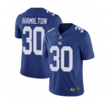 Youth New York Giants #30 Antonio Hamilton Royal Blue Team Color Vapor Untouchable Limited Player Football Jersey