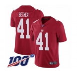 Youth New York Giants #41 Antoine Bethea Red Limited Red Inverted Legend 100th Season Football Jersey