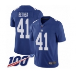 Youth New York Giants #41 Antoine Bethea Royal Blue Team Color Vapor Untouchable Limited Player 100th Season Football Jersey
