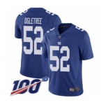Youth New York Giants #52 Alec Ogletree Royal Blue Team Color Vapor Untouchable Limited Player 100th Season Football Jersey
