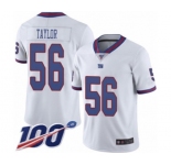 Youth New York Giants #56 Lawrence Taylor Limited White Rush Vapor Untouchable 100th Season Football Jersey