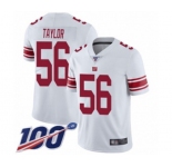 Youth New York Giants #56 Lawrence Taylor White Vapor Untouchable Limited Player 100th Season Football Jersey
