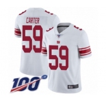 Youth New York Giants #59 Lorenzo Carter White Vapor Untouchable Limited Player 100th Season Football Jersey
