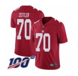 Youth New York Giants #70 Kevin Zeitler Red Limited Red Inverted Legend 100th Season Football Jersey