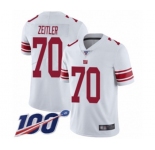 Youth New York Giants #70 Kevin Zeitler White Vapor Untouchable Limited Player 100th Season Football Jersey