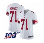 Youth New York Giants #71 Will Hernandez White Vapor Untouchable Limited Player 100th Season Football Jersey