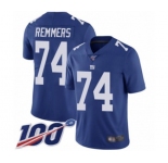 Youth New York Giants #74 Mike Remmers Royal Blue Team Color Vapor Untouchable Limited Player 100th Season Football Jersey