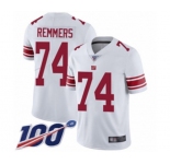Youth New York Giants #74 Mike Remmers White Vapor Untouchable Limited Player 100th Season Football Jersey