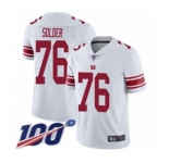 Youth New York Giants #76 Nate Solder White Vapor Untouchable Limited Player 100th Season Football Jersey