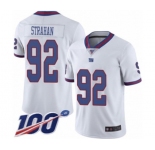 Youth New York Giants #92 Michael Strahan Limited White Rush Vapor Untouchable 100th Season Football Jersey