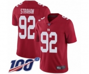 Youth New York Giants #92 Michael Strahan Red Limited Red Inverted Legend 100th Season Football Jersey