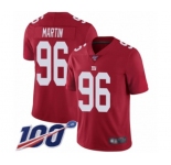 Youth New York Giants #96 Kareem Martin Red Limited Red Inverted Legend 100th Season Football Jersey