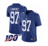 Youth New York Giants #97 Dexter Lawrence Royal Blue Team Color Vapor Untouchable Limited Player 100th Season Football Jersey