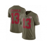 Youth Nike New York Giants #13 Odell Beckham Jr Limited Olive 2017 Salute to Service NFL Jersey