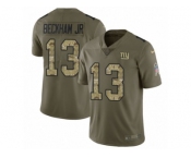 Youth Nike New York Giants #13 Odell Beckham Jr Limited Olive Camo 2017 Salute to Service NFL Jersey
