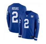 Youth Nike New York Giants #2 Aldrick Rosas Limited Royal Blue Therma Long Sleeve NFL Jersey