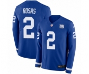 Youth Nike New York Giants #2 Aldrick Rosas Limited Royal Blue Therma Long Sleeve NFL Jersey