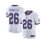 Youth Nike New York Giants #26 Saquon Barkley White Stitched NFL Limited Rush Jersey