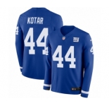 Youth Nike New York Giants #44 Doug Kotar Limited Royal Blue Therma Long Sleeve NFL Jersey