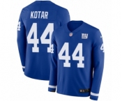 Youth Nike New York Giants #44 Doug Kotar Limited Royal Blue Therma Long Sleeve NFL Jersey