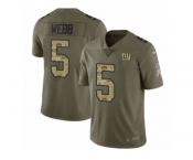 Youth Nike New York Giants #5 Davis Webb Limited Olive Camo 2017 Salute to Service NFL Jersey