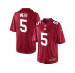 Youth Nike New York Giants #5 Davis Webb Limited Red Alternate NFL Jersey