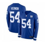 Youth Nike New York Giants #54 Olivier Vernon Limited Royal Blue Therma Long Sleeve NFL Jersey