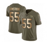 Youth Nike New York Giants #55 Ray-Ray Armstrong Limited Olive Gold 2017 Salute to Service NFL Jersey