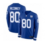 Youth Nike New York Giants #80 Phil McConkey Limited Royal Blue Therma Long Sleeve NFL Jersey