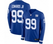Youth Nike New York Giants #99 Mario Edwards Jr Limited Royal Blue Therma Long Sleeve NFL Jersey