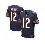 Men's Nike Chicago Bears #12 Kendall Wright Elite Navy Blue Team Color NFL Jersey