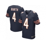 Men's Nike Chicago Bears #4 Connor Barth Elite Navy Blue Team Color NFL Jersey