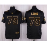 nike nfl jerseys chicago bears #75 long black gold collection[Elite]